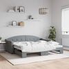 vidaXL Daybed with Trundle without Mattress Light Grey 90x190 cm Single