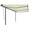 vidaXL Manual Retractable Awning with LED 6x3,5 m Cream