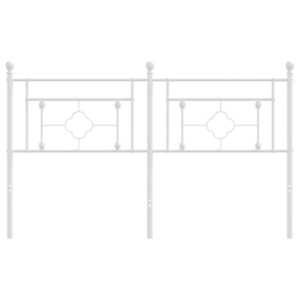 vidaXL Metal Headboard White 150 cm