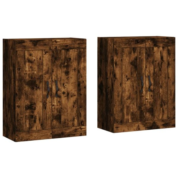 vidaXL Wall Mounted Cabinets 2 pcs Smoked Oak Engineered Wood