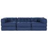 vidaXL Modular Sofa 3 pcs Indigo Fabric