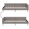 vidaXL Corner Bed Frame with Headboard Taupe 80 x 200 cm Fabric