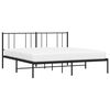 vidaXL Metal Bed Frame without Mattress with Headboard Black 200x200cm