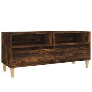vidaXL TV Cabinet Smoked Oak 100x34,5x44,5 cm Engineered Wood