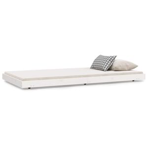vidaXL Bed Frame without Mattress White 100x200 cm Solid Wood Pine