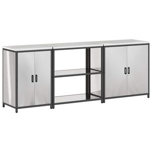 vidaXL Kitchen Storage Set HATTEM 3 pcs Silver Stainless Steel