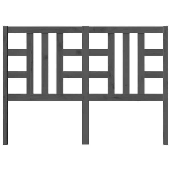 vidaXL Bed Headboard Grey 141x4x100 cm Solid Wood Pine