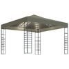 vidaXL Garden Marquee with LED String Lights 3x3 m Taupe