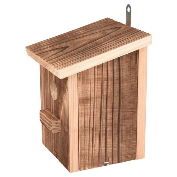 FLAMINGO Bird Nesting Box Gino Wood Flamed Brown