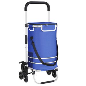 vidaXL Shopping Trolley Folding Blue 47 x 39 x 100.5 cm Oxford fabric