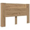 vidaXL Headboard Cabinet with LED Artisan Oak Engineered Wood