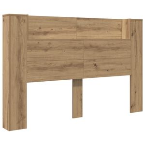 vidaXL Headboard Cabinet with LED Artisan Oak Engineered Wood
