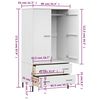 vidaXL Wardrobe with Metal Legs White 90x55x172.5 cm Solid Wood OSLO