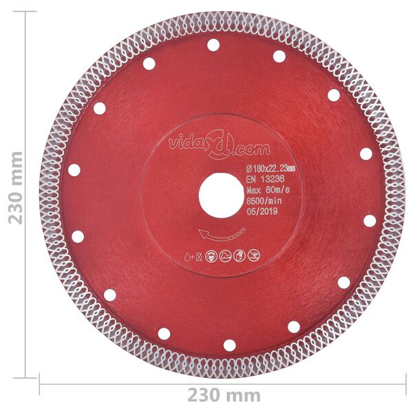 vidaXL Diamond Cutting Disc with Holes Steel 230 mm
