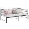 vidaXL Pull-out Sofa Bed Frame without Mattress Black Metal 90x200 cm