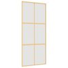 vidaXL Sliding Door Gold 90x205 cm Frosted ESG Glass and Aluminium