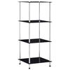 vidaXL Shelf | Black | Tempered glass, stainless steel frame | 40x40x100 cm