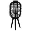 vidaXL Candle Holder | Black | Bamboo and Glass | Standard | Portable