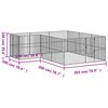 vidaXL Dog Playpen 12 Panels Black Galvanised Steel
