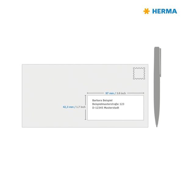 HERMA Permanent Labels PREMIUM A4 97x42.3 mm 100 Sheets