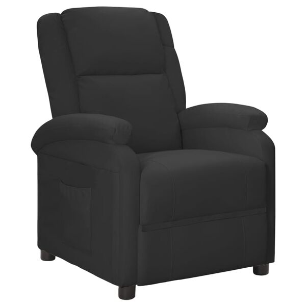vidaXL Recliner Chair Black Faux Leather