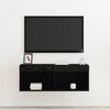 vidaXL TV Cabinet Set Black Oak 80 x 30 x 30 cm Engineered Wood