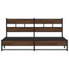 vidaXL Metal Bed Frame without Mattress Brown Oak 193x203 cm
