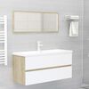 vidaXL 2 Piece Bathroom Furniture Set White and Sonoma Oak Engineered Wood