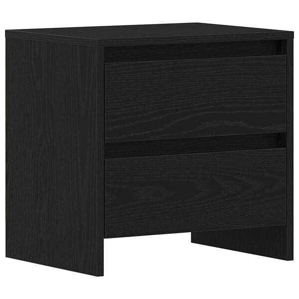 vidaXL Bedside Cabinet Black Oak 45 x 34 x 44.5 cm Engineered Wood