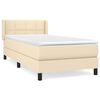 vidaXL Box Spring Bed with Mattress Cream 80x200 cm Fabric