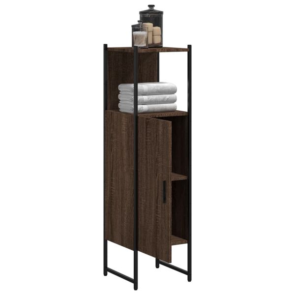 vidaXL Bathroom Cabinet Brown Oak 33x33x120.5 cm Engineered Wood