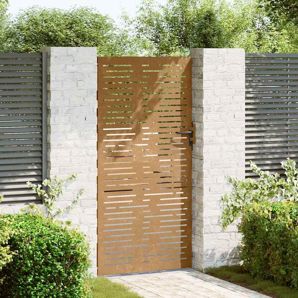 vidaXL Garden Gate 85x200 cm Corten Steel Square Design