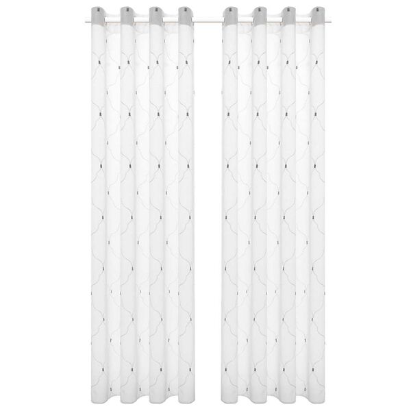 vidaXL Curtains 2 pcs White 140 x 245 cm Polyester