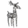vidaXL Christmas Decoration Reindeers&Sleighs 240 LEDs Warm White Rattan