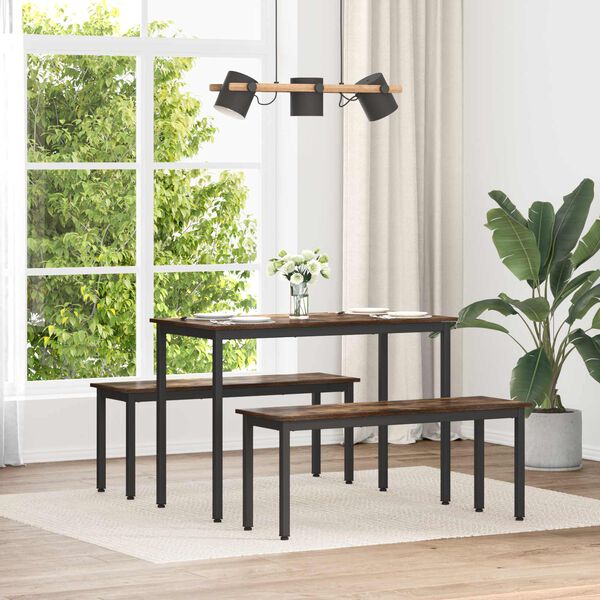 vidaXL Bench Smoke Oak 110 x 35 x 45 cm Engineered Wood