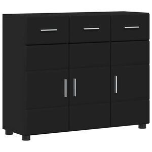 vidaXL Sideboard with Shelf Black 88.5 x 30.5 x 73 cm Engineered Wood