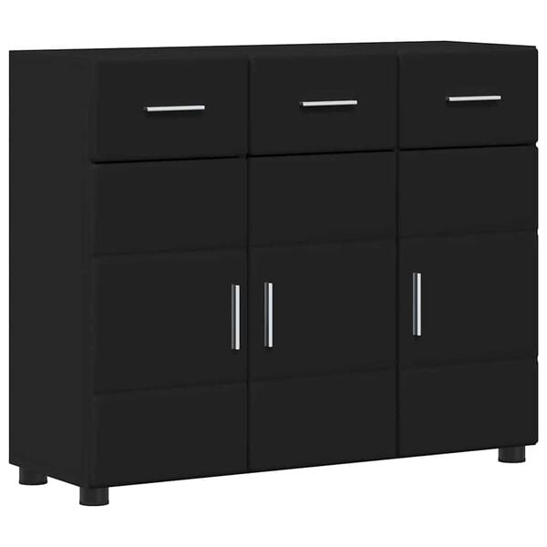 vidaXL Sideboard FLORIN Black 88.5 x 30.5 x 73 cm Engineered Wood