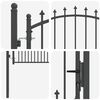 vidaXL Fence Gate with Spikes Grey 100 x 100 cm Powder-coated steel