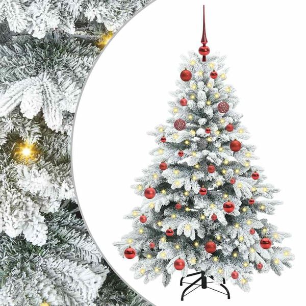 vidaXL Artificial Christmas Tree with 150 LEDs White 150 cm PE and PVC