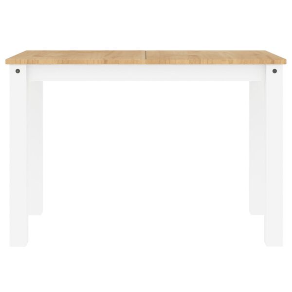 vidaXL Dining Table Panama White 112x60x75 cm Solid Wood Pine