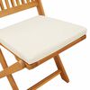 vidaXL Folding Chair 2 pcs White 49 x 57.5 x 92cm Solid Acacia wood