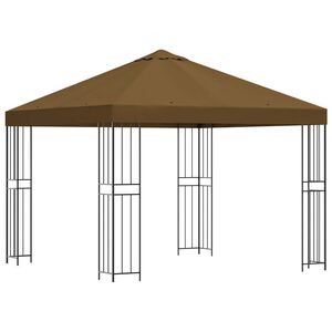 vidaXL Gazebo 3 x 3 m Taupe Polyester and Steel 190 gsm