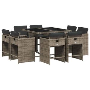 vidaXL Garden Dining Set | Grey, Dark Grey