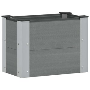 vidaXL Garden Raised Bed Grey 50 x 30 x 36 cm WPC and Aluminium