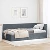 vidaXL Corner Bed Frame Dark Grey 100 cm x 200 cm Velvet