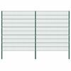 vidaXL Fence Panel with Posts Iron 349x200 cm Green