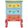 vidaXL Hand Painted Bedside Cabinet 40x30x60 cm Solid Mango Wood