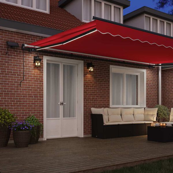 vidaXL Retractable Awning Manual Red 500 x 350 cm Fabric