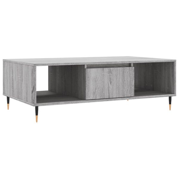 vidaXL Coffee Table Grey Sonoma 104x60x35 cm Engineered Wood