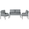 vidaXL Sofa Sets 3 pcs Light Grey 115 x 56 x 80 cm Plywood